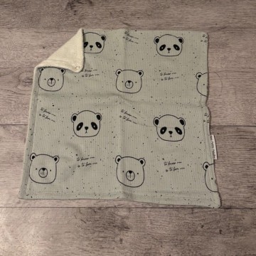 Doudou panda doublé en tencel